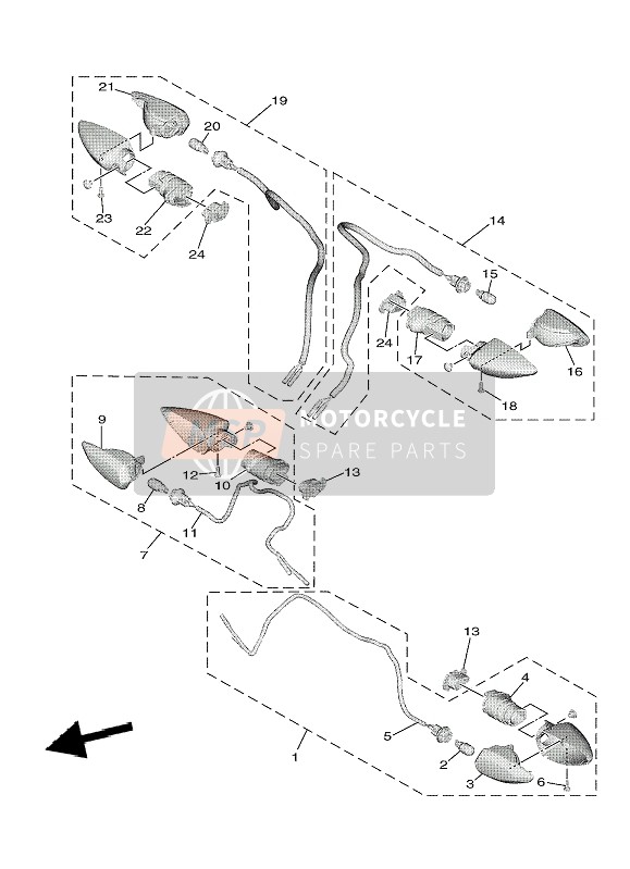 Yamaha TRICITY 300 2021 Knipperlicht voor een 2021 Yamaha TRICITY 300